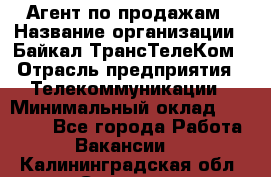 Агент по продажам › Название организации ­ Байкал-ТрансТелеКом › Отрасль предприятия ­ Телекоммуникации › Минимальный оклад ­ 30 000 - Все города Работа » Вакансии   . Калининградская обл.,Советск г.